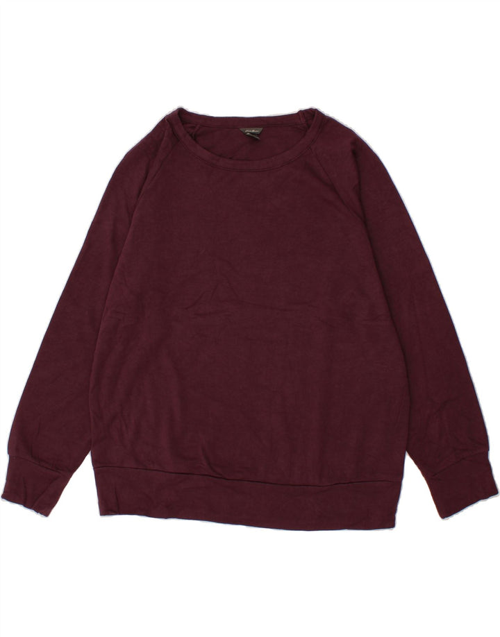 EDDIE BAUER Womens Sweatshirt Jumper UK 16 Large Maroon Polyester Vintage Eddie Bauer and Second-Hand Eddie Bauer from Messina Hembry 