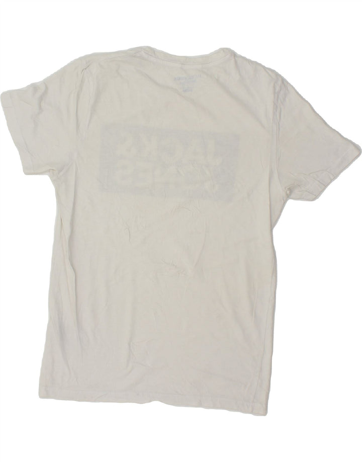 JACK & JONES Mens Regular Fit Graphic T-Shirt Top Small White Cotton Vintage Jack & Jones and Second-Hand Jack & Jones from Messina Hembry 