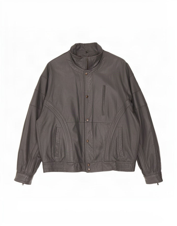 Vintage Herre Læderjakke IT 50 Large Sort