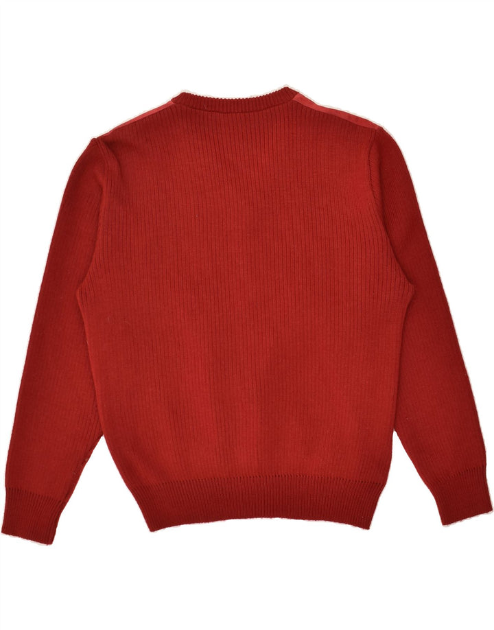VINTAGE Womens V-Neck Jumper Sweater UK 14 Large Red | Vintage Vintage | Thrift | Second-Hand Vintage | Used Clothing | Messina Hembry 