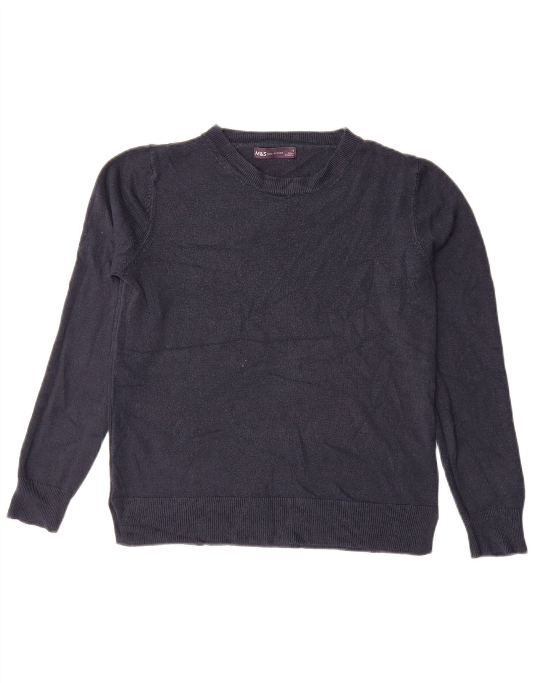 Marks & Spencer Dame sweater med rund hals DK 12 Medium Navy Blue