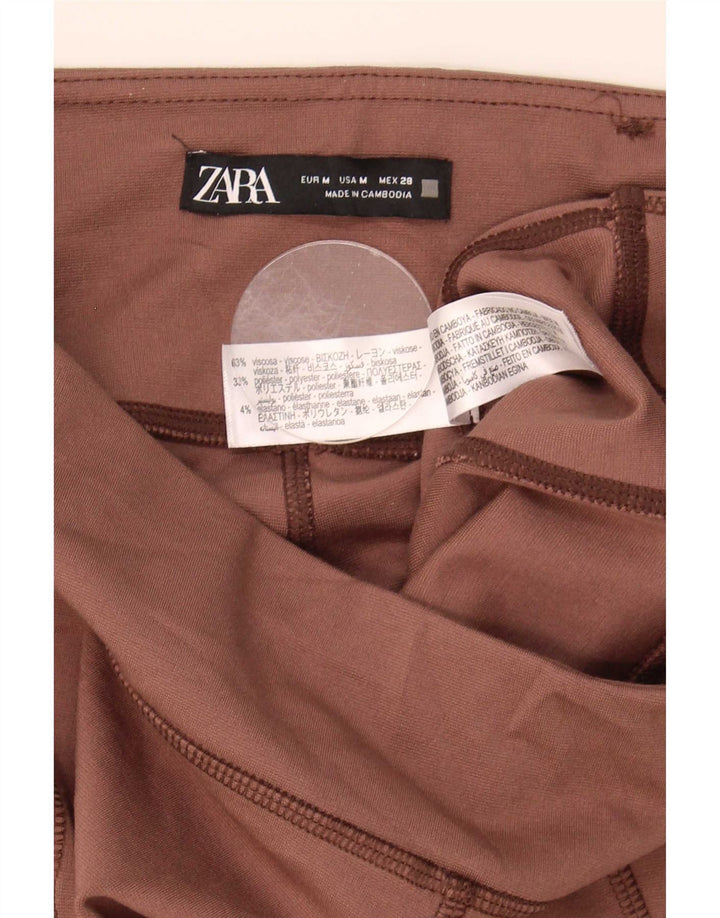 Zara Dame Leggings Medium W28 L29 Brun Viscose