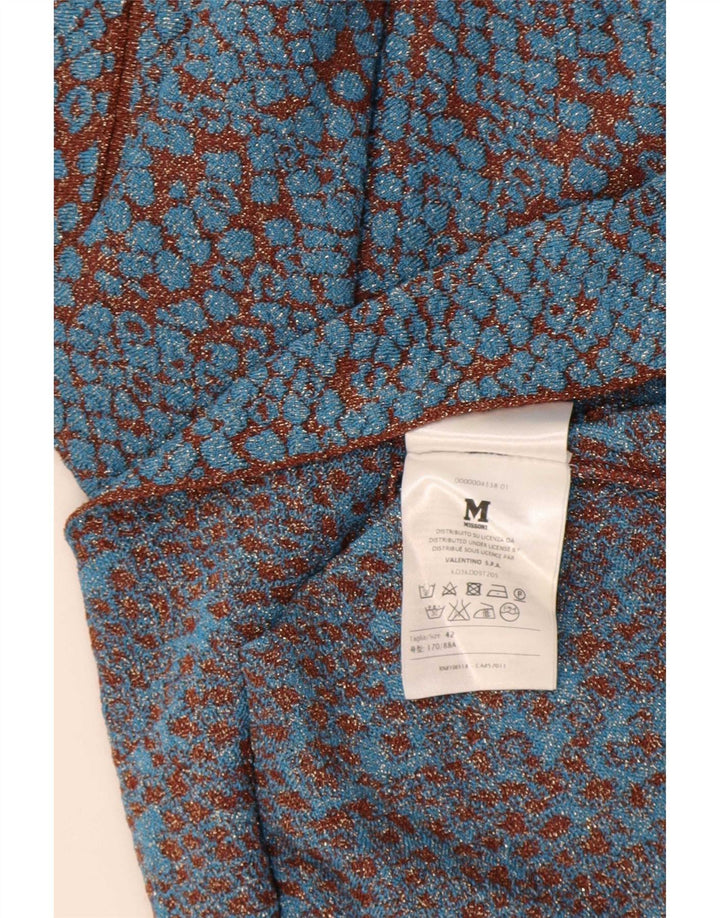 Missoni Dame Ærmeløs A-Line Kjole IT 42 Medium Blue Plettet Polyamid