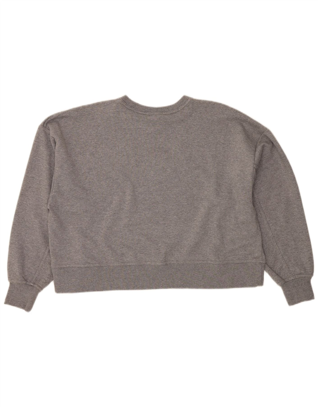 NIKE Dame Oversized Grafisk Crop Sweatshirt Jumper UK 16 Large Grå