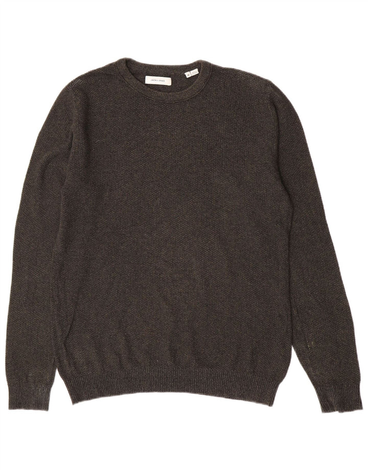 Jack & Jones Herre sweater med rund hals, mellemgrøn bomuld