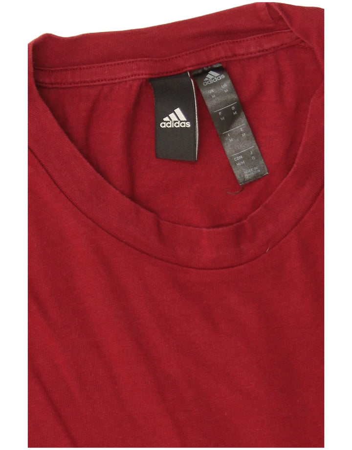Adidas Herre T-Shirt Top Medium Rød Bomuld