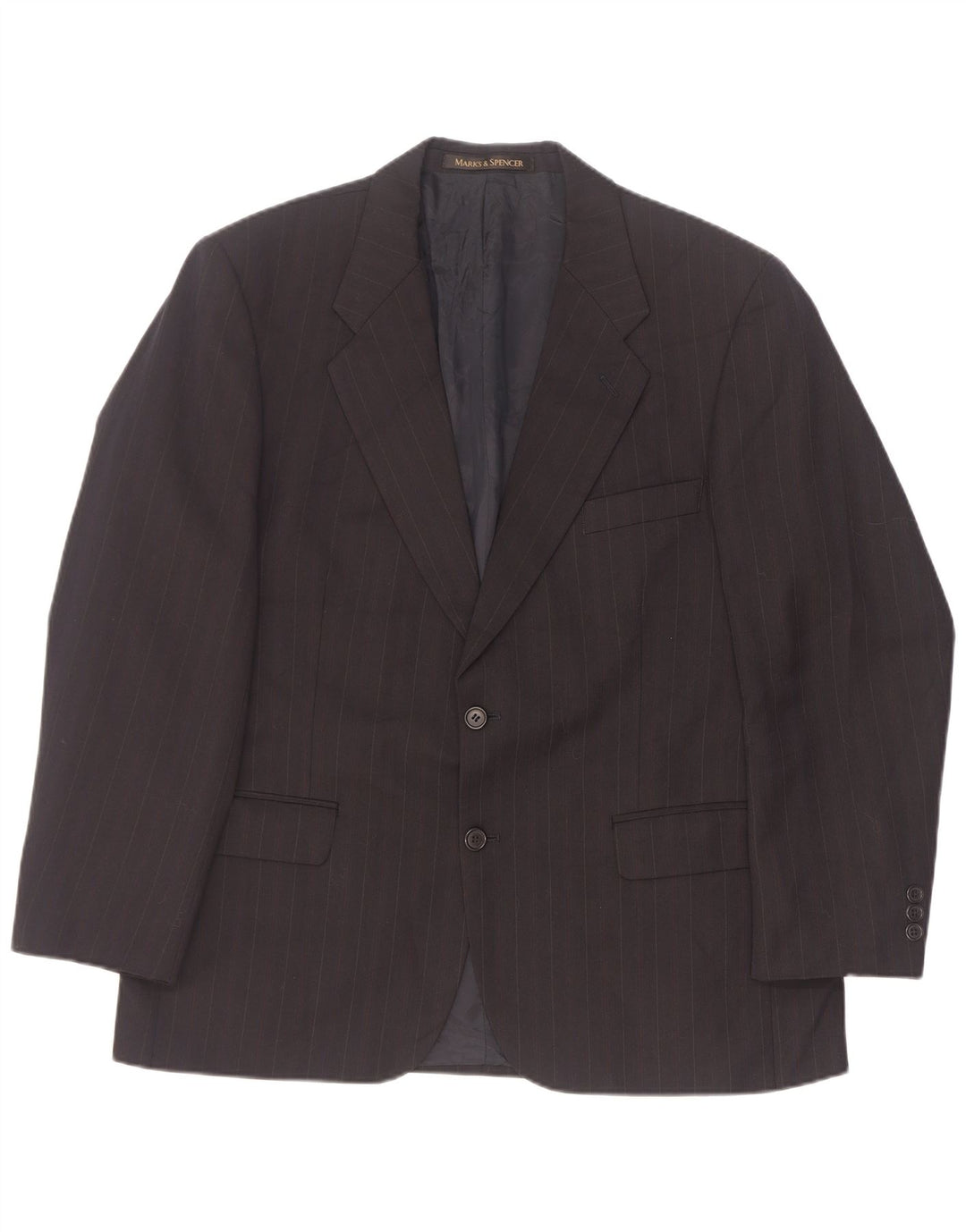 Marks & Spencer Herre 2-knaps blazerjakke EU 52/54 4XL sort nålestribe