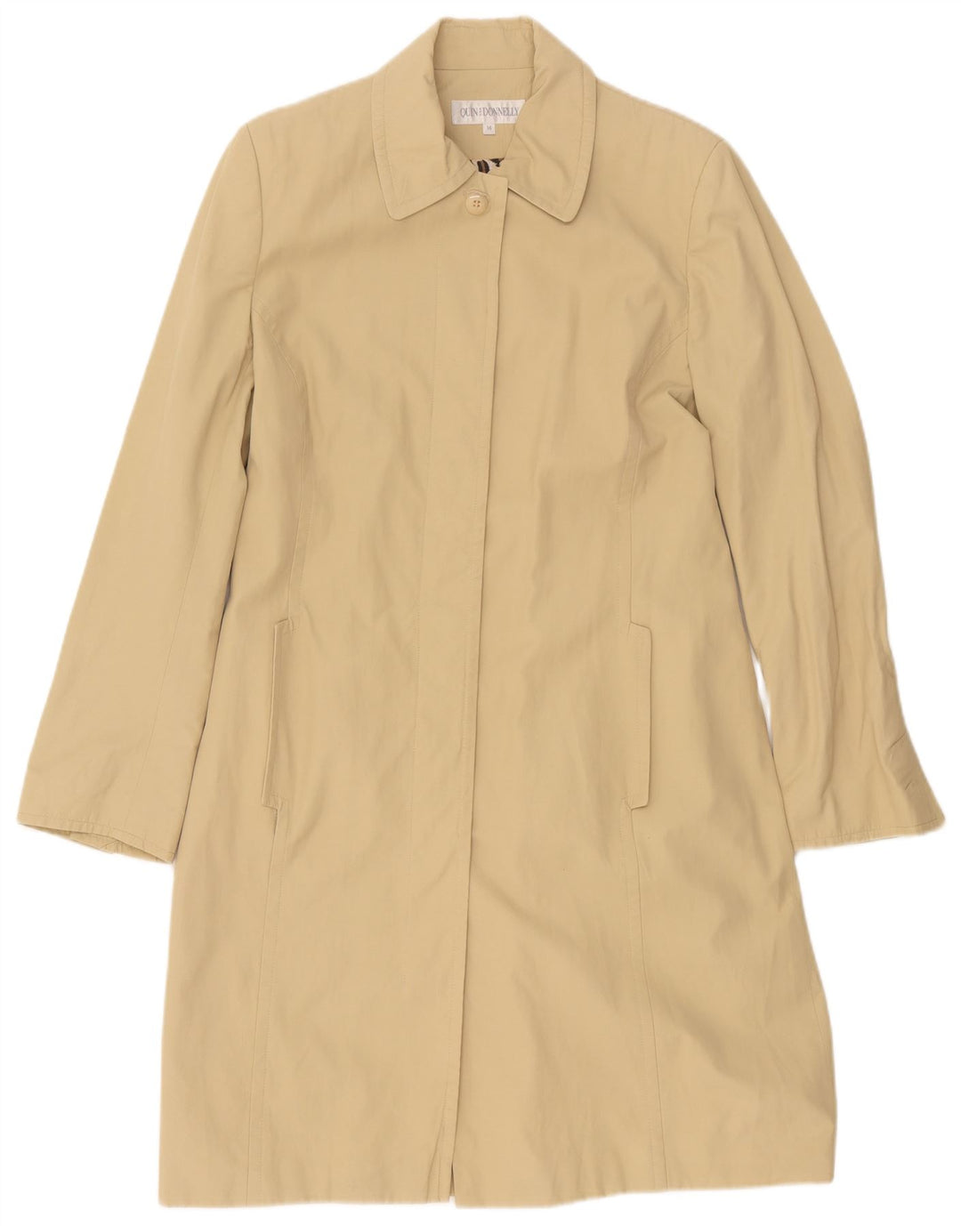 Quin And Donnelly Womens Trench Coat UK 14 Medium Beige Bomuld