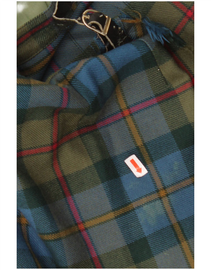 VINTAGE Wrap-nederdel til kvinder IT 44 Medium W32 Grøn Plaid Virgin Wool