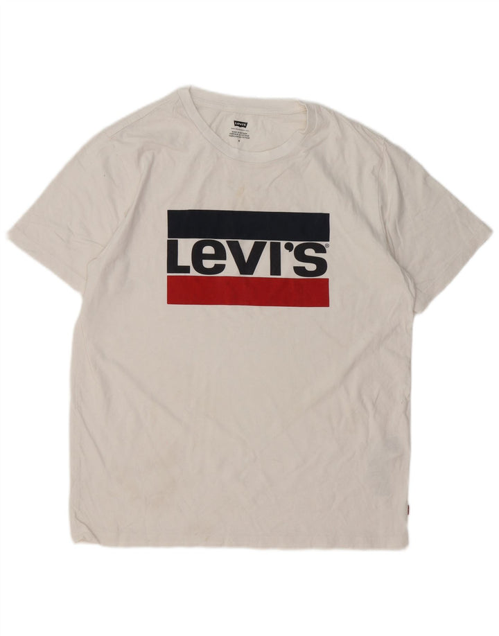 Levi's Herre grafisk T-shirt top mellem hvid bomuld