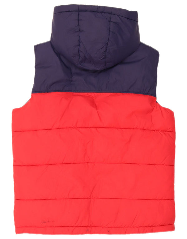 Timberland Boys Polstret Gilet med hætte 13-14 år lille rød farveblok nylon
