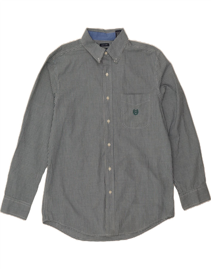 CHAPS Mens Easy Care Shirt Medium Green Gingham Cotton Vintage Chaps and Second-Hand Chaps from Messina Hembry 