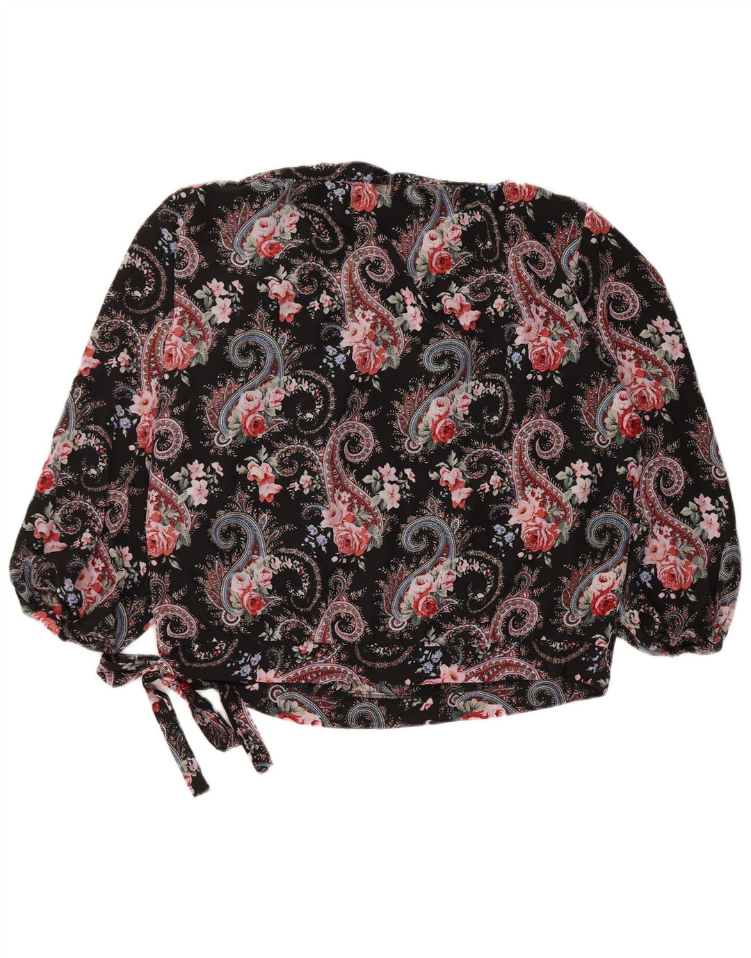 Vintage damebluse Top IT 50 XL Sort Paisley