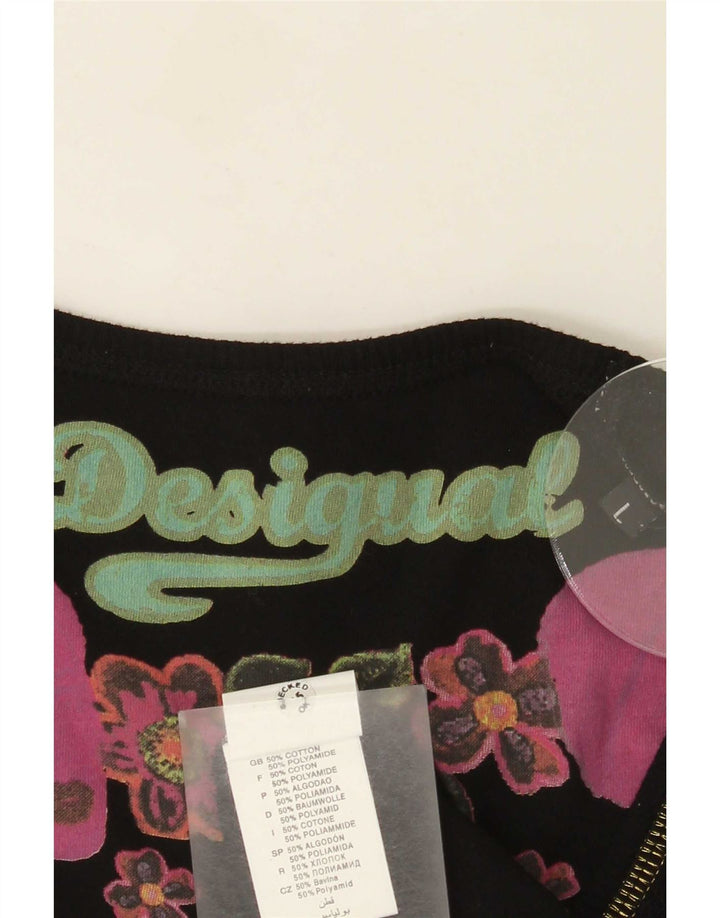 Desigual Damevest Top UK 14 Stor Sort Bomuld