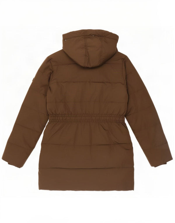 Here & There Girls Hooded Padded Jacket 11-12 Years Khaki Polyester