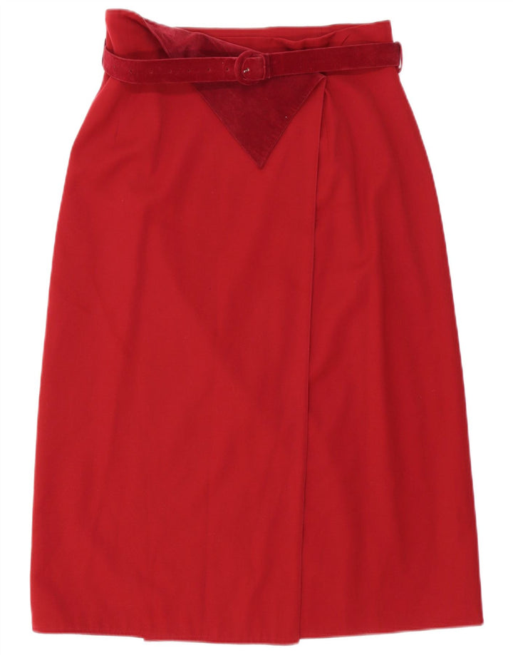 Genny Womens Wrap Skirt IT 46 Large W32 Red Wool