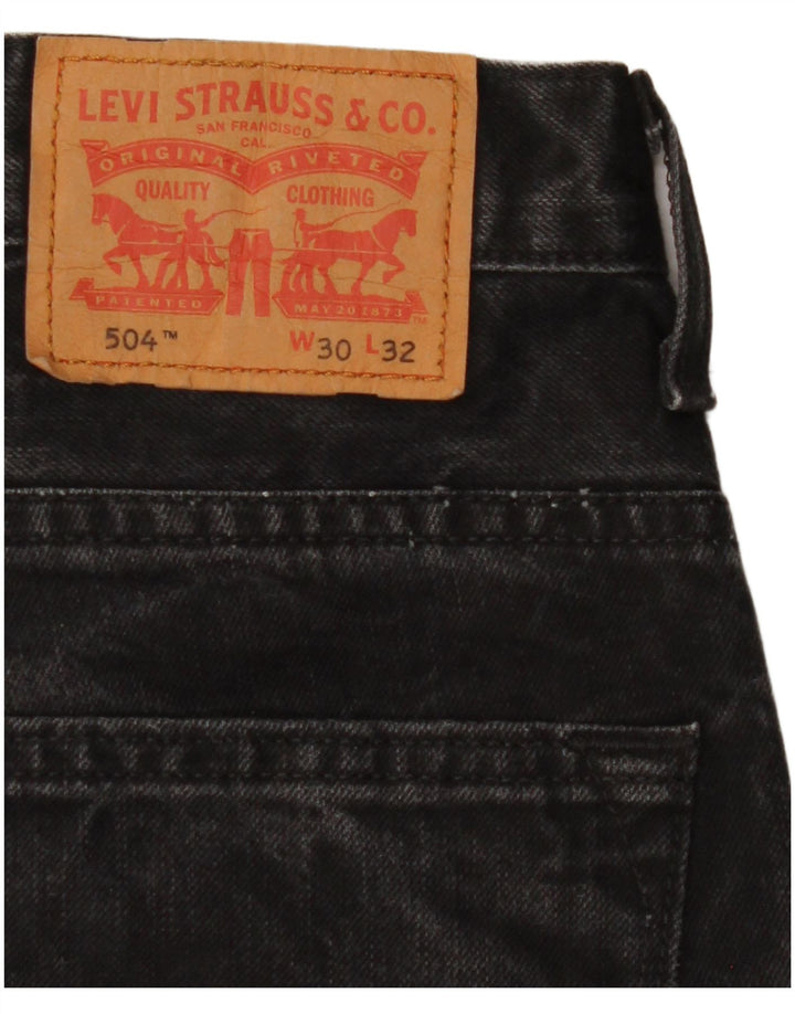 Levi's Herre 504 Straight Jeans W30 L32 Sort Bomuld