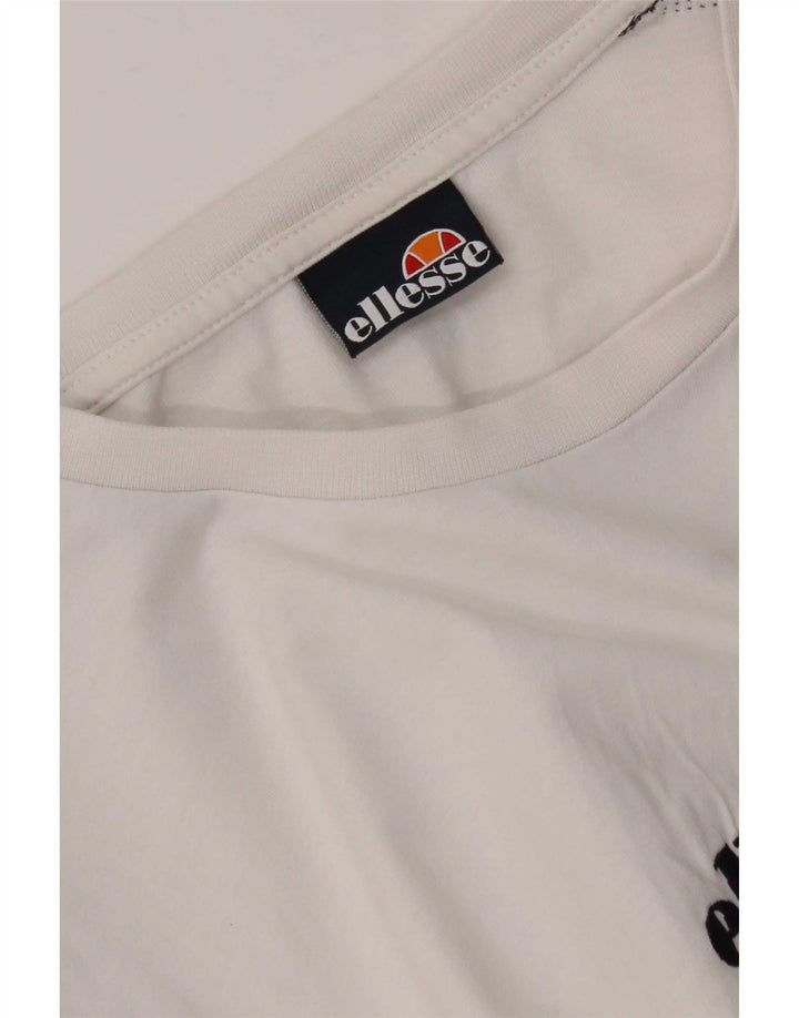 Ellesse Herre Grafisk T-Shirt Top Lille Hvid Colourblock