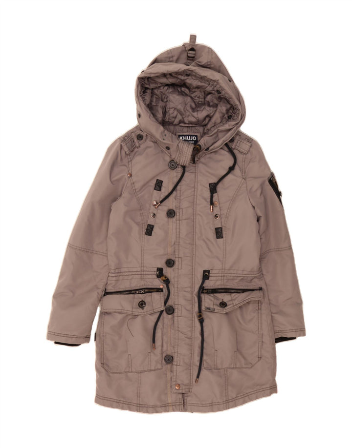 KHUJO Mens Hooded Parka Jacket UK 36 Small Grey Polyester Vintage KHUJO and Second-Hand KHUJO from Messina Hembry 