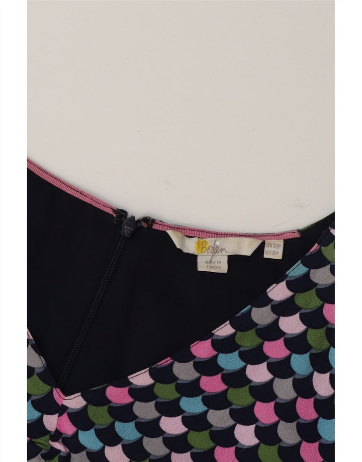 BODEN Womens A-Line Dress UK 12 Medium Multicoloured Geometric Viscose Vintage Boden and Second-Hand Boden from Messina Hembry 