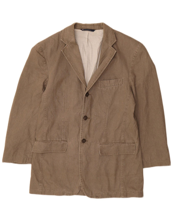 Marks & Spencer Herre 3-knaps blazerjakke UK 36 Small Khaki Pinstripe