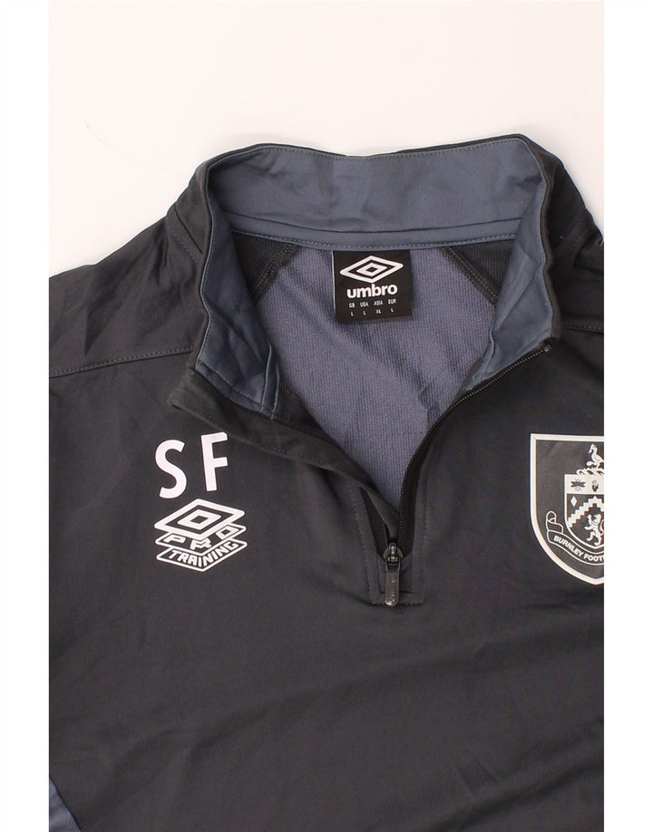 UMBRO Mens Zip Neck Pullover Tracksuit Top UK 16 Large Grey Colourblock Vintage Umbro and Second-Hand Umbro from Messina Hembry 