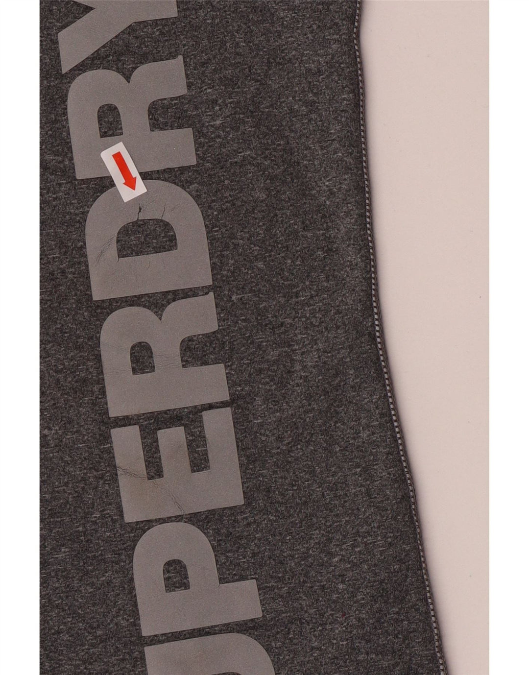 Superdry grafisk T-shirt top til kvinder UK 14 Stor grå flækket polyester