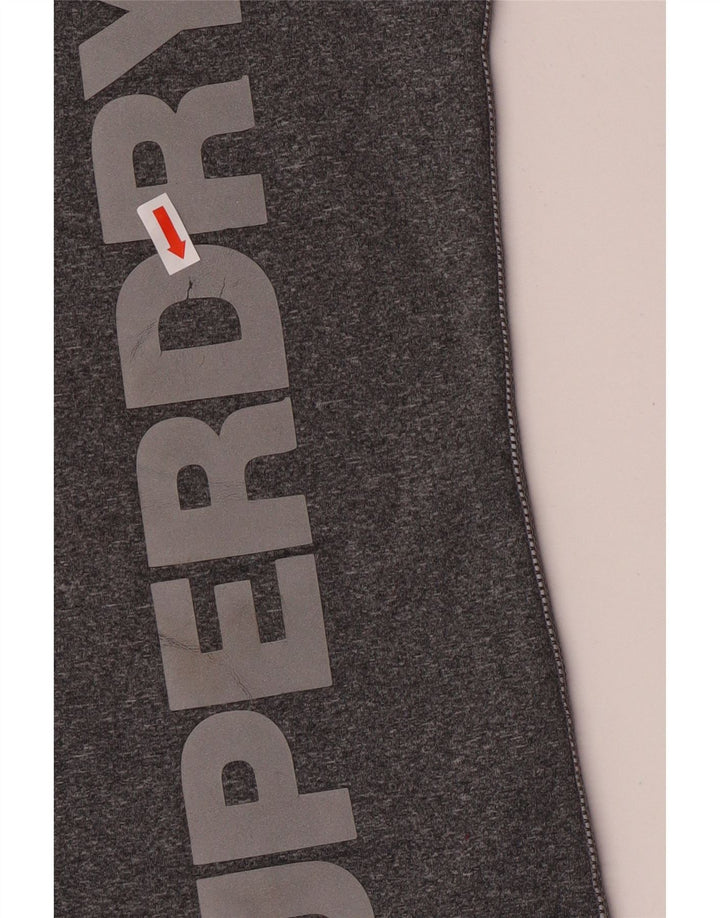 Superdry grafisk T-shirt top til kvinder UK 14 Stor grå flækket polyester
