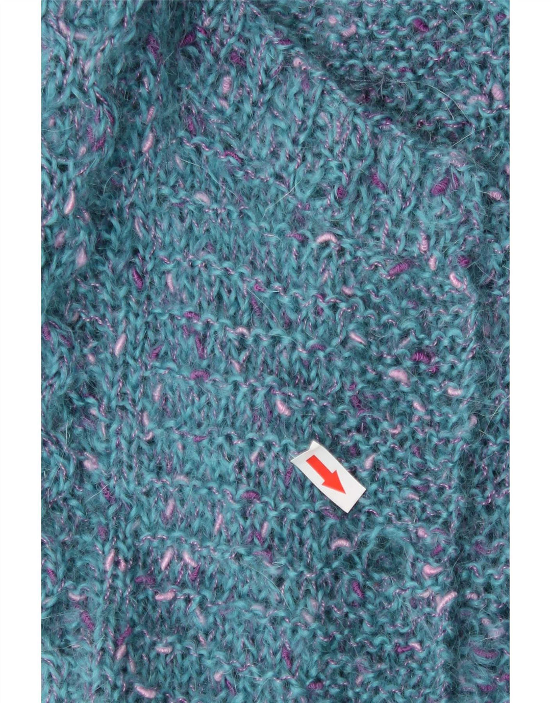 Vintage Dame Open Cardigan Sweater UK 12 Medium Blue Flecked