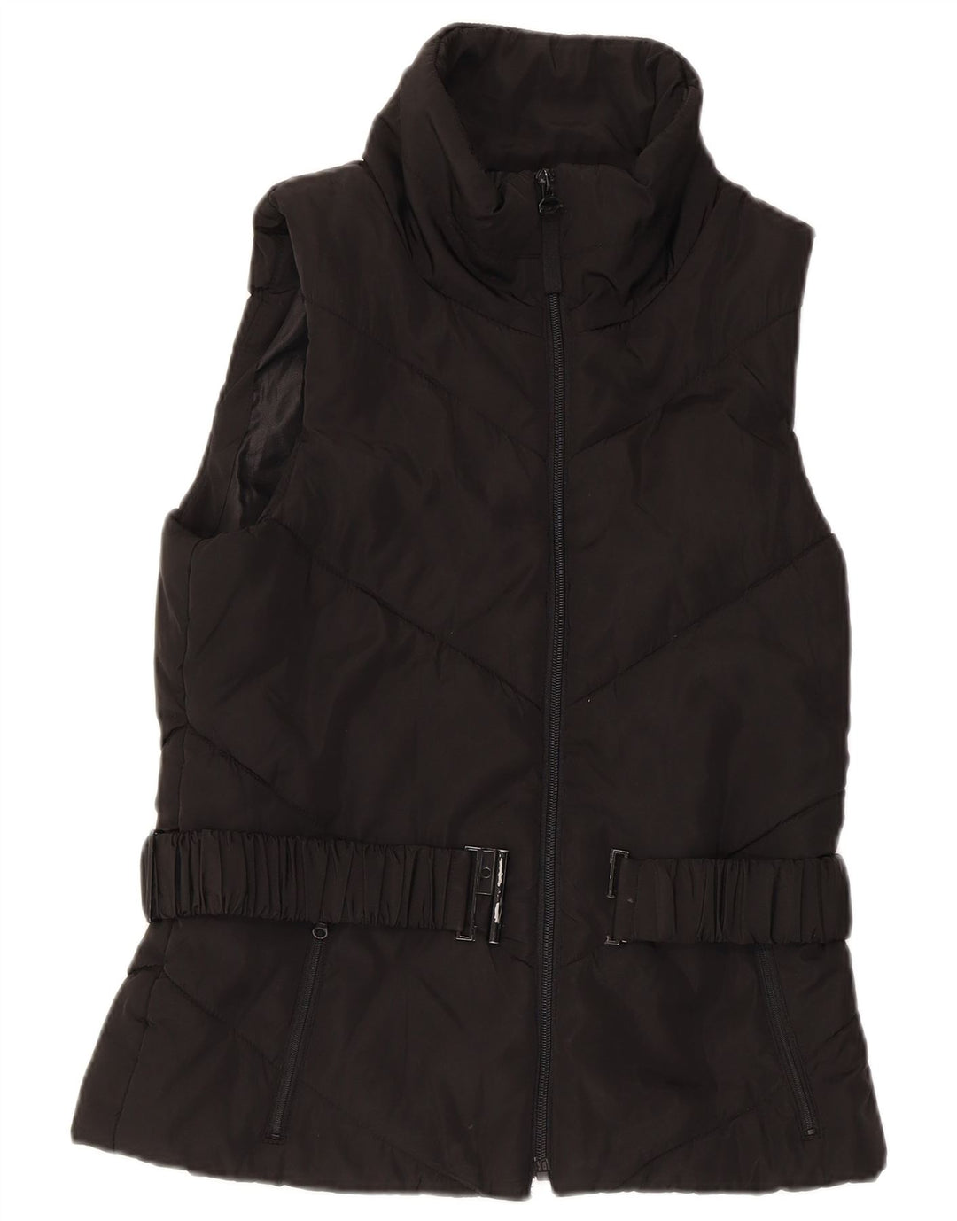 Zara Womens Polstret Gilet UK 12 Medium Black