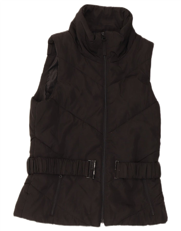 Zara Womens Polstret Gilet UK 12 Medium Black