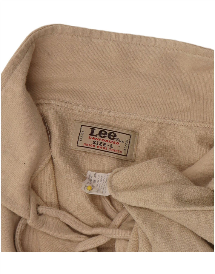Lee Langærmet poloskjorte til mænd Stor beige bomuld
