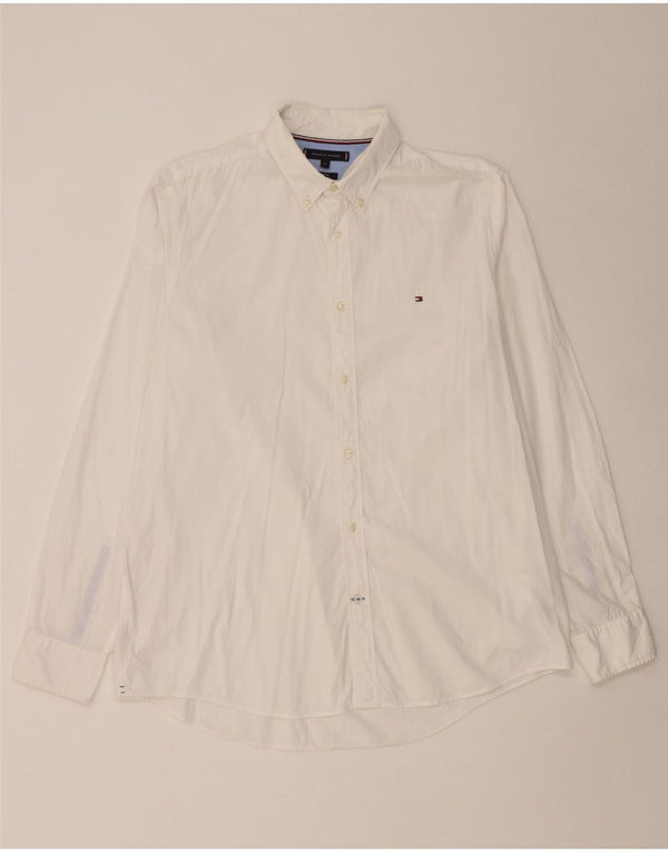 Tommy Hilfiger Mens Slim Fit Shirt XL White Cotton