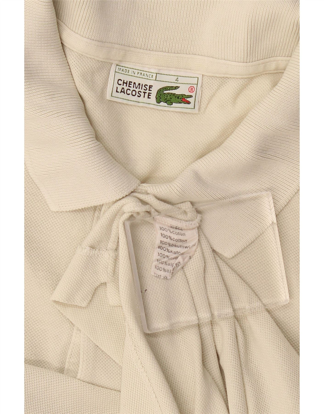 Lacoste Polo skjorte til mænd størrelse 4 Medium Beige Bomuld