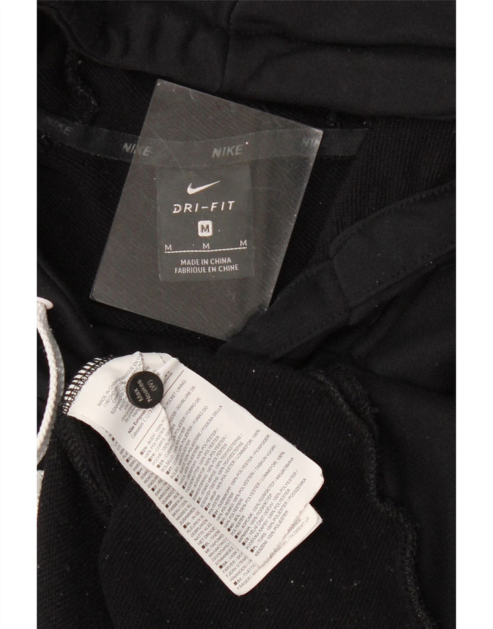 Nike Herre Dri Fit Grafisk Hoodie Jumper Medium Sort Polyester