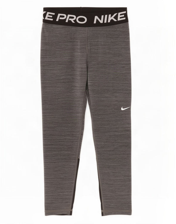 Nike Womens Graphic Capri Leggings UK 8 Small Grey Colourblock Polyester
