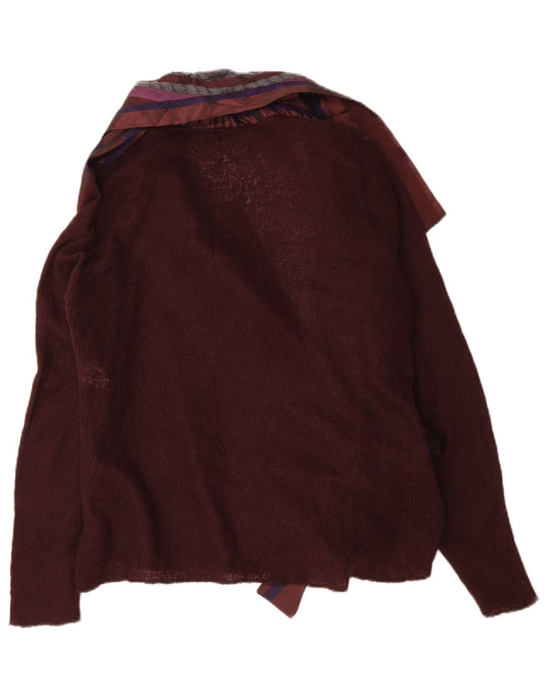 Jacqueline Riu Dame Front Tie Cardigan Sweater UK 18 XL Brun Stribet