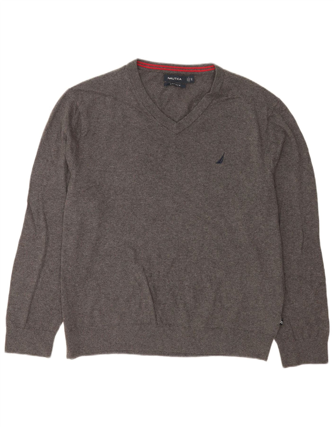 Nautica Herre Navtech V-hals sweater XL Grå Bomuld