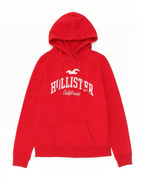 Hollister Grafisk hættetrøje til kvinder UK 6 XS Rød bomuld