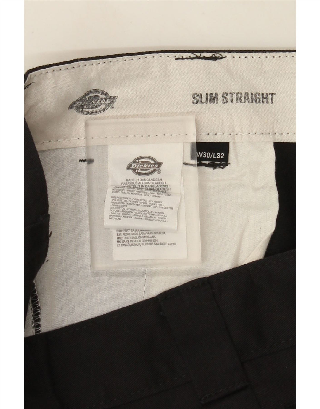 Dickies Herre Slim Straight Chino Bukser W30 L32 Sort Polyester