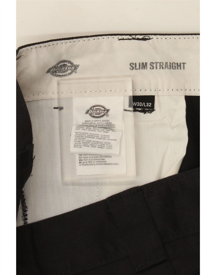 Dickies Herre Slim Straight Chino Bukser W30 L32 Sort Polyester