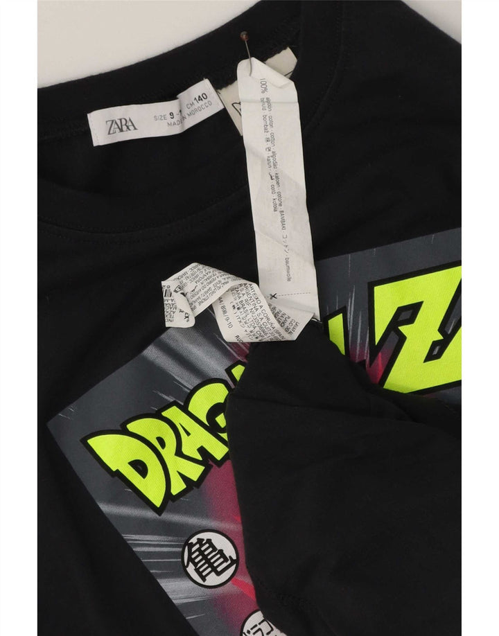 Zara drenge grafisk t-shirt top 9-10 år sort bomuld