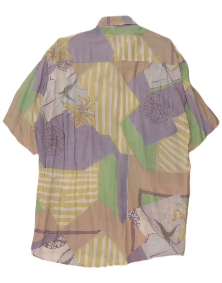 CASA MODA Kortærmet herreskjorte Stor flerfarvet patchwork