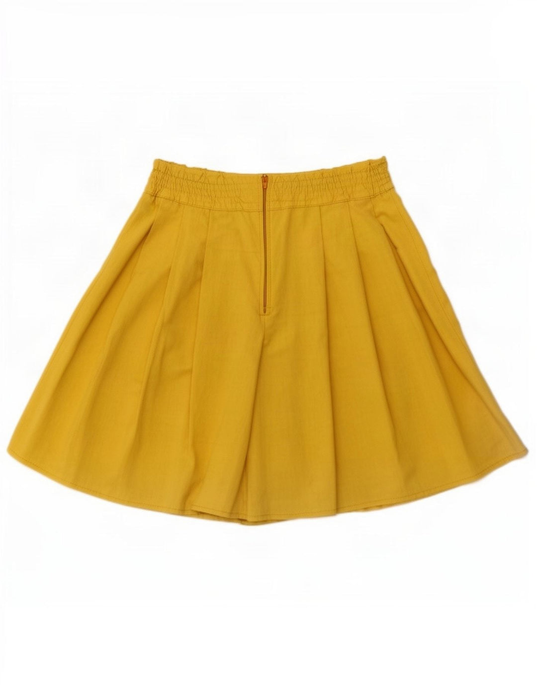 Vintage Dame Skort Mini Nederdel W26 Lille Gul Viscose