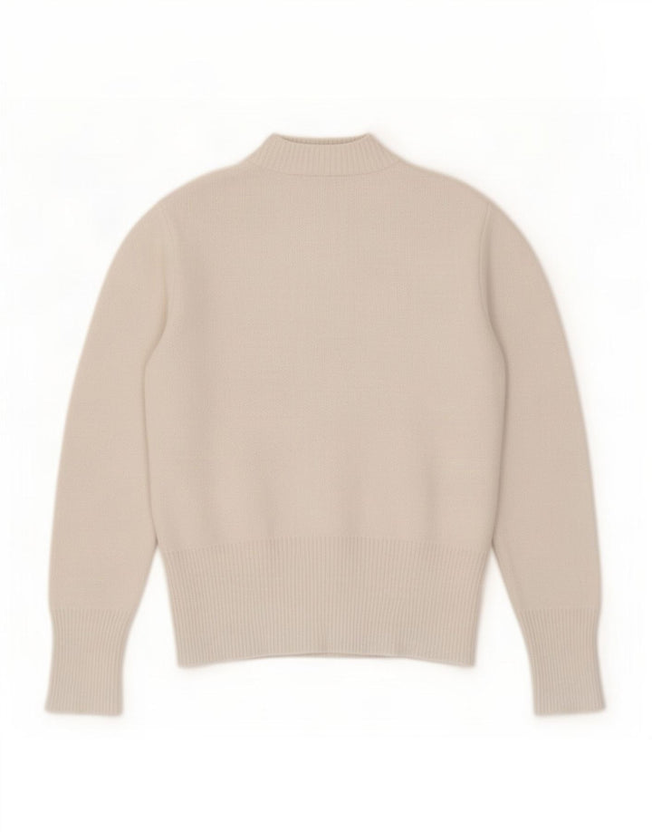 Zara Dame Cardigan Sweater UK 10 Small White Polyamide
