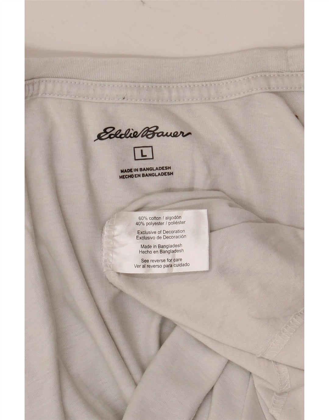 EDDIE BAUER Herre T-Shirt Top Stor Hvid Bomuld