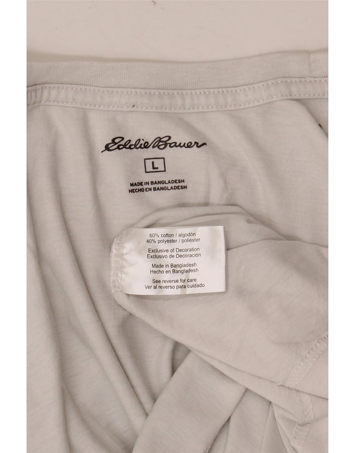 EDDIE BAUER Herre T-Shirt Top Stor Hvid Bomuld