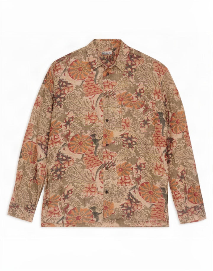 Vintage herreskjorte lille beige blomster
