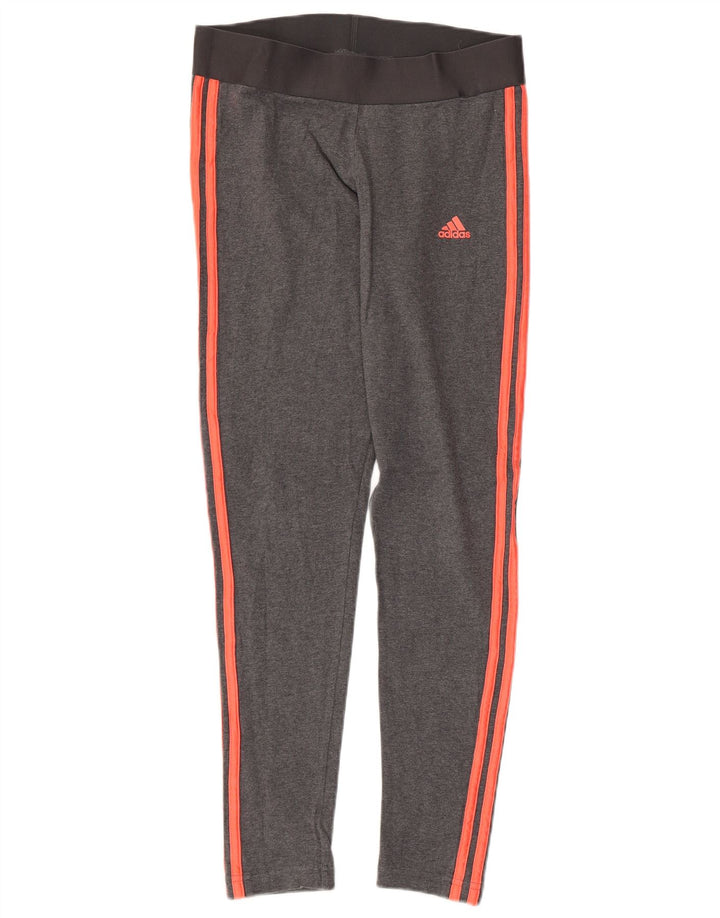 ADIDAS Dame Leggings UK 12/14 Medium Grey Bomuld
