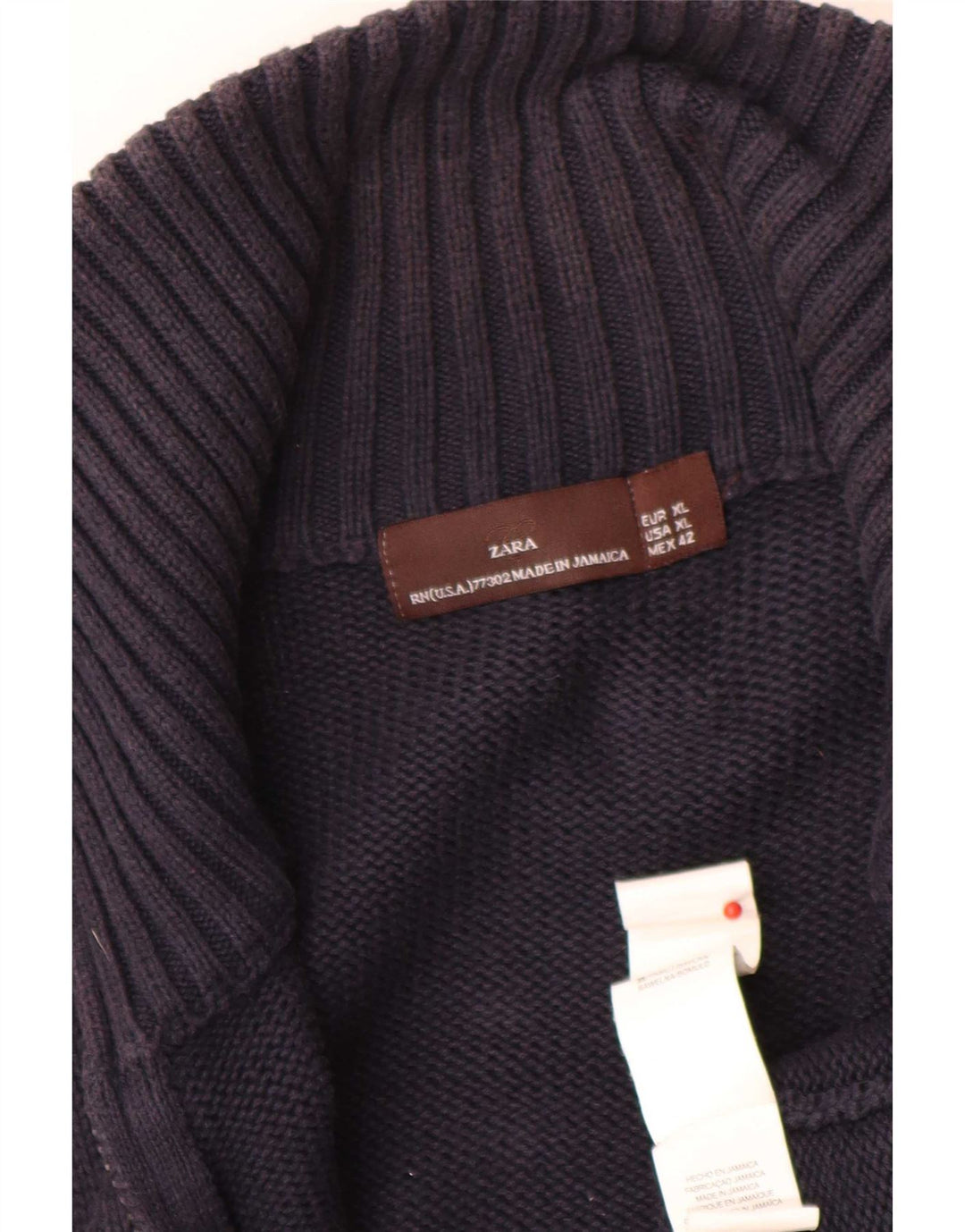 Zara herre cardigan sweater XL marineblå bomuld